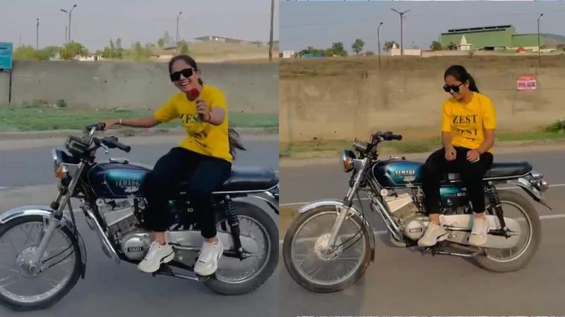 VIRAL VIDEO Girl did dangerous stunt drove bike