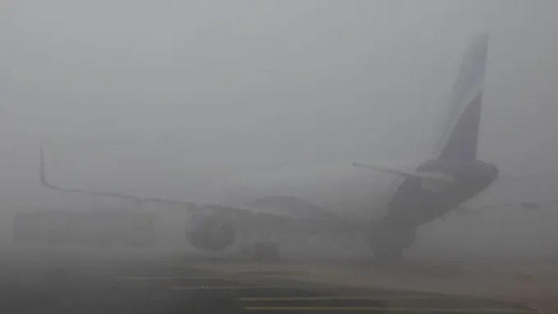 Flights were delayed amid dense fog cover in Delhi
