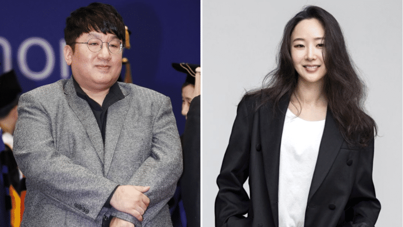 HYBE CEO Bang Si-hyuk and ADOR CEO Min Hee-jin