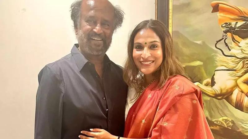 Rajinikanth with daughter