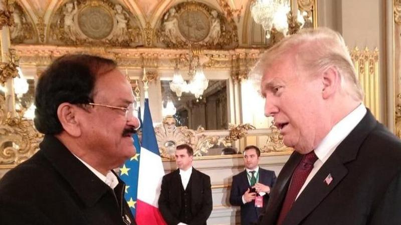 Venkaiah Naidu Met Donald Trump And Emmanuel Macron In France