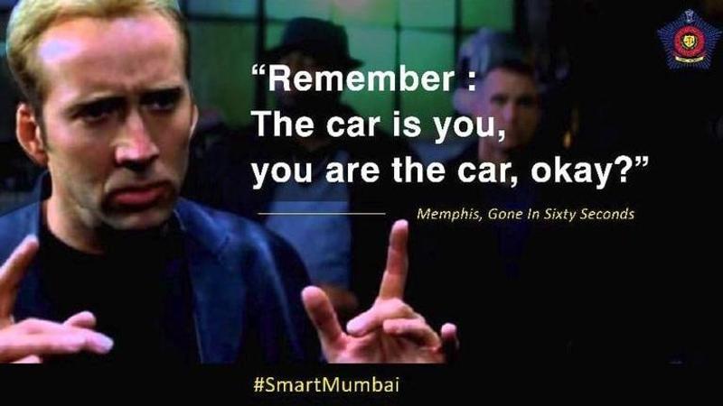 Mumbai Police makes pop culture reference in 'drive safe' reminder, Twitterati have many things to say