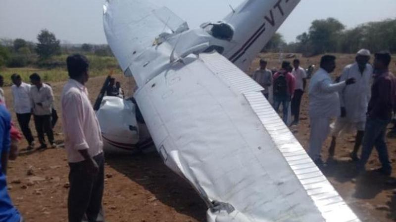 Trainee aircraft operated by the Baramati-based Carver Aviation Academy crashes near Pune, pilot suffer injuries