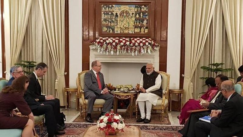 Monaco Prince, PM Modi hold talks on bilateral cooperation