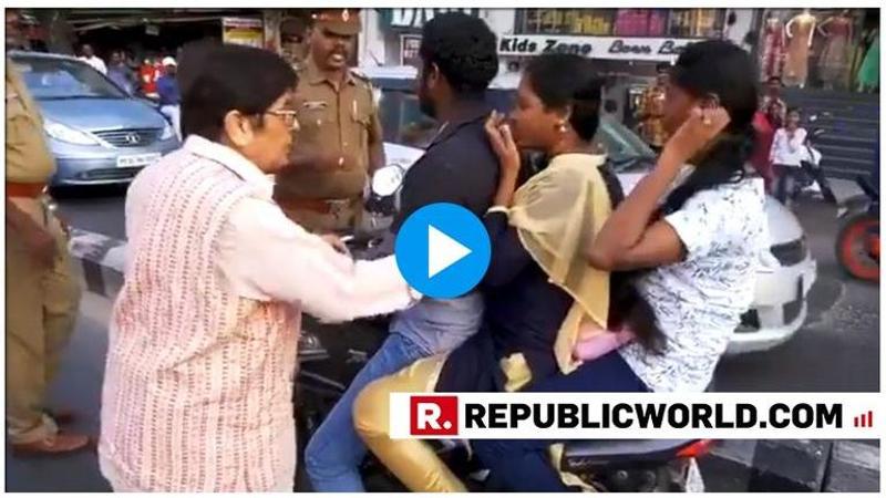 WATCH: Puducherry LG Kiran Bedi schools motorists about road safety, asks "Where's your helmet?" to each of them