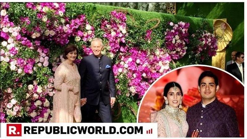 Akash Ambani-Shloka Mehta Wedding: Former British PM Tony Blair and his wife Cherie Blair arrives, Anil Ambani escorts the couple