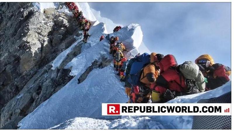 Surge in number of mountaineers causes traffic jam at World's highest peak - Mount Everest, endangering trekkers' lives