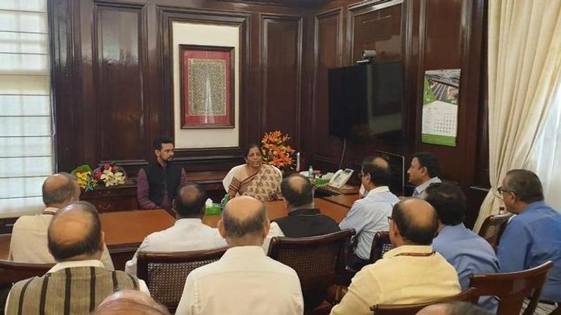 IN PICTURES | Minister Nirmala Sitharaman and MoS Anurag Thakur take charge at the Ministry of Finance and Corporate Affairs