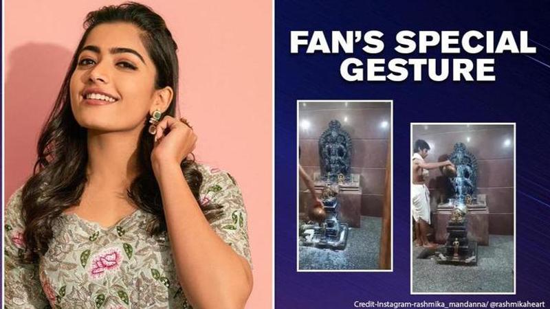 Rashmika Mandanna's fan does 'Abhishekam' ritual for her on birthday, actor reacts