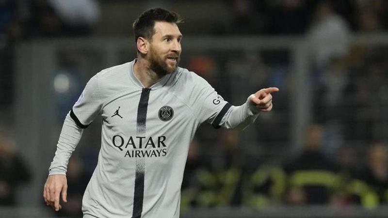 Lionel Messi celebrates his goal against Montpellier