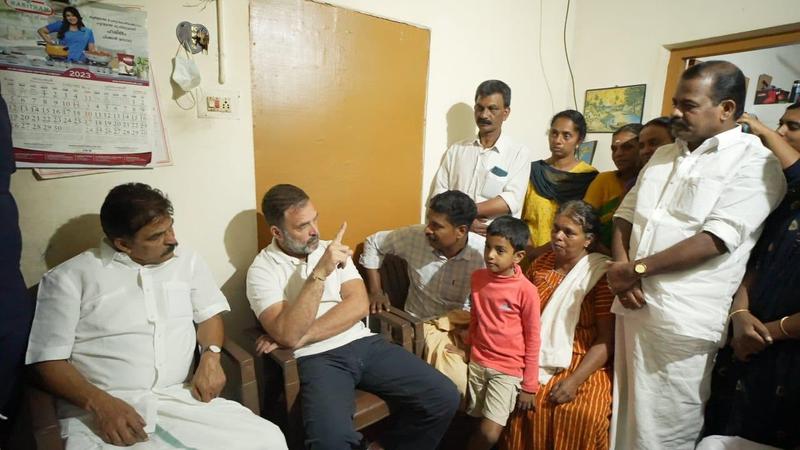Congress MP Rahul Gandhi meets family of Elephant Attack victim in Wayanad