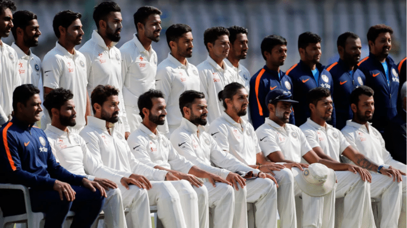 Team India pose for a photo in 2017