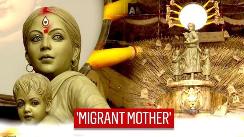 Kolkata Durga Puja Pandal's idol maker was inspired by hardships of migrant mothers