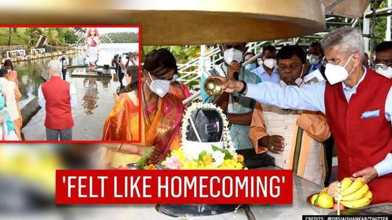 Jaishankar offers prayers at holy Ganga Talao in Mauritius, says 'Feels like homecoming'