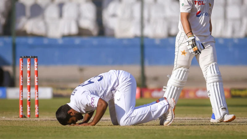 Rehan Ahmed during Test series vs Pakistan