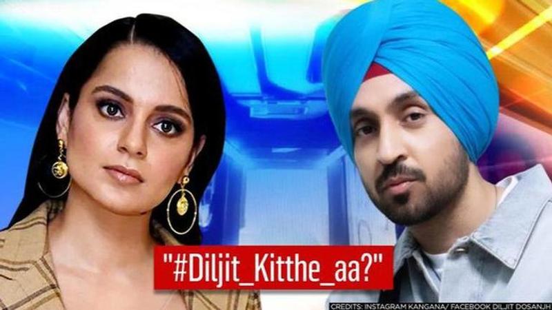 Kangana Ranaut posts barrage of tweets to Diljit & asks 'Kitthe Aa'; latter gives schedule