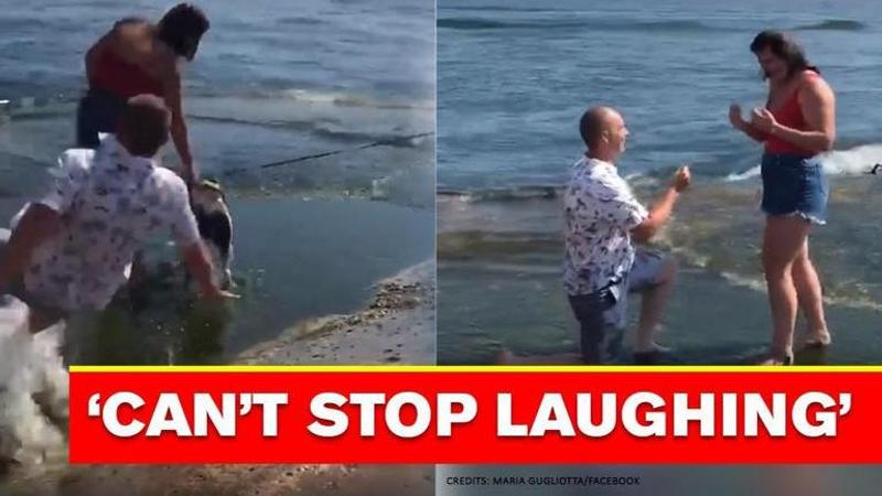 US Man gives ‘fell for you’ a whole new meaning. Watch his hilarious proposal.