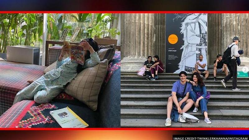 Twinkle Khanna shares pic of reading session with daughter,chides son for 'taking picture'