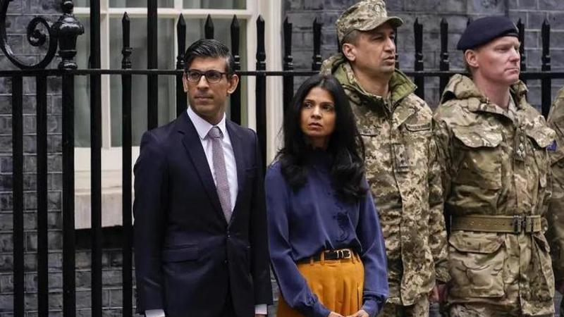 Britain’s Prime Minister Rishi Sunak and his wife Akshata Murthy (Image: AP)