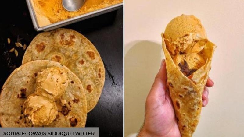 paratha with ice cream