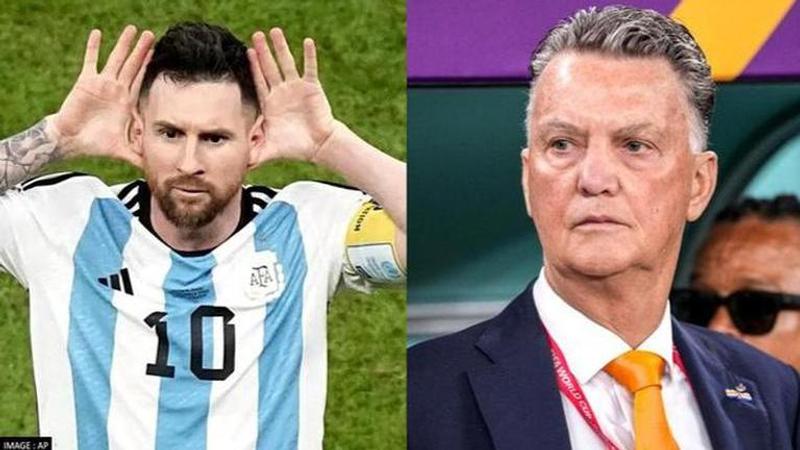 Lionel Messi and Louis van Gaal after Argentina vs Netherlands FIFA World Cup game