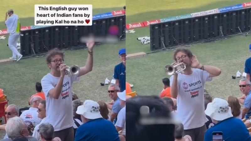 England fan plays Kal Ho Na Ho on trumpet