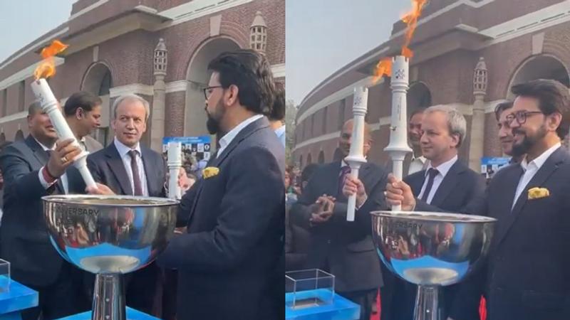 Anurag Thakur with Chess Olympiad Torch 