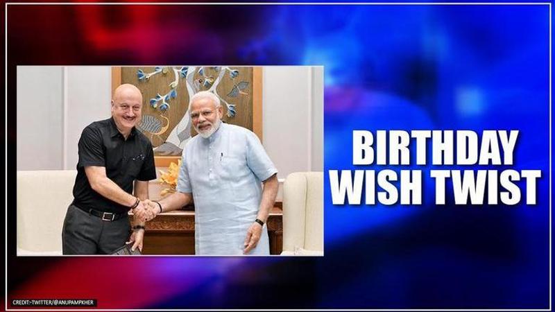 PM Modi had sweet birthday wish for Anupam Kher through his app, actor shares how it looks