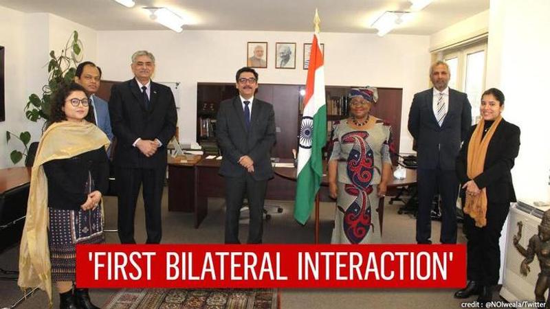 WTO Head visits Indian Mission in Geneva, marks her first bilateral interaction