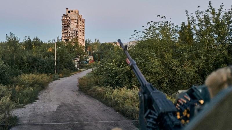 A Ukrainian position in the city of Avdiivka. 