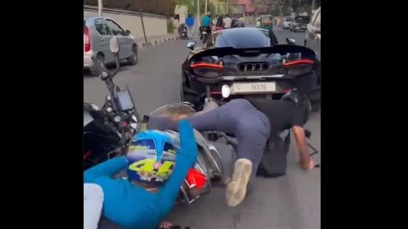 Bengaluru: Biker Avoids Death In An Attempt To Record McLaren Supercar Videos