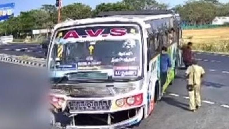 Viral Bus-Bike Accident At Madurai