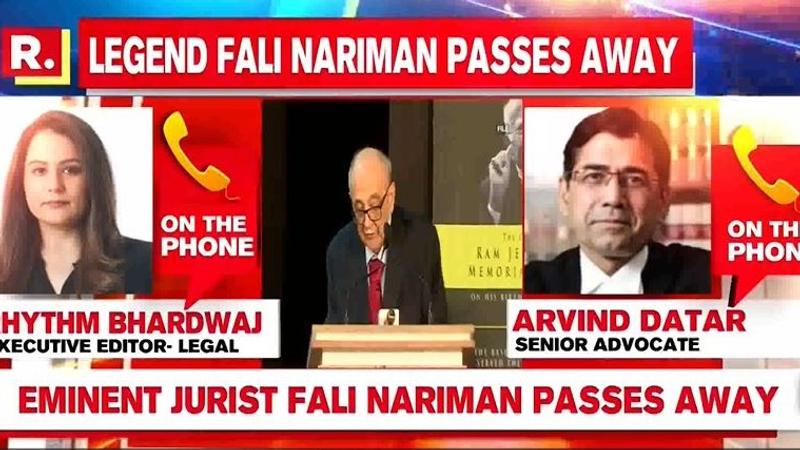 Senior Advocate Arvind Datar Remembers Late Fali Nariman