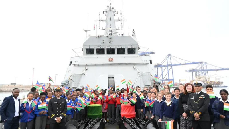 INS Sumedha during Its port call to Namibia