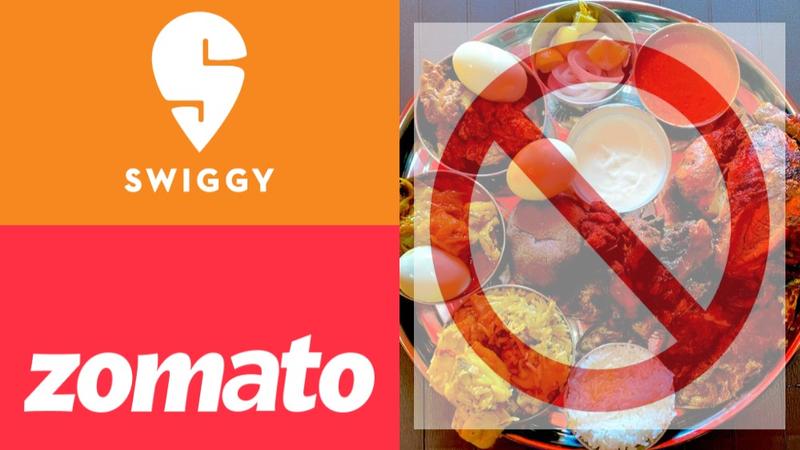 Swiggy Zomato non-veg menu switch