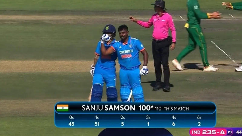 Sanju Samson hits 100 vs SA