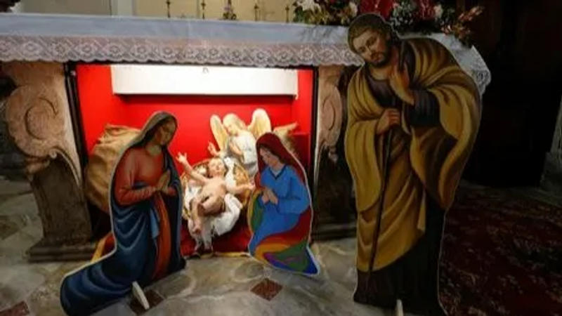 Nativity scene featuring same-sex couple sparks outrage in Italy