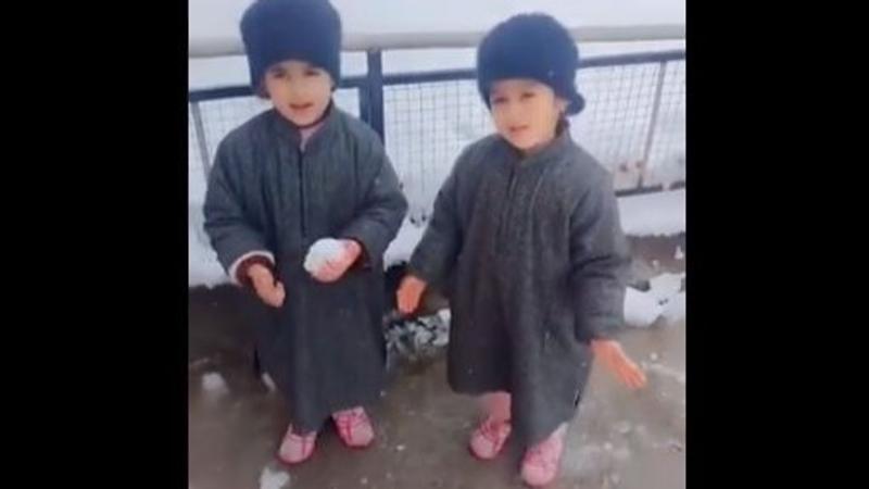 Adorable Little Girls 'Reporting' On Kashmir Snowfall