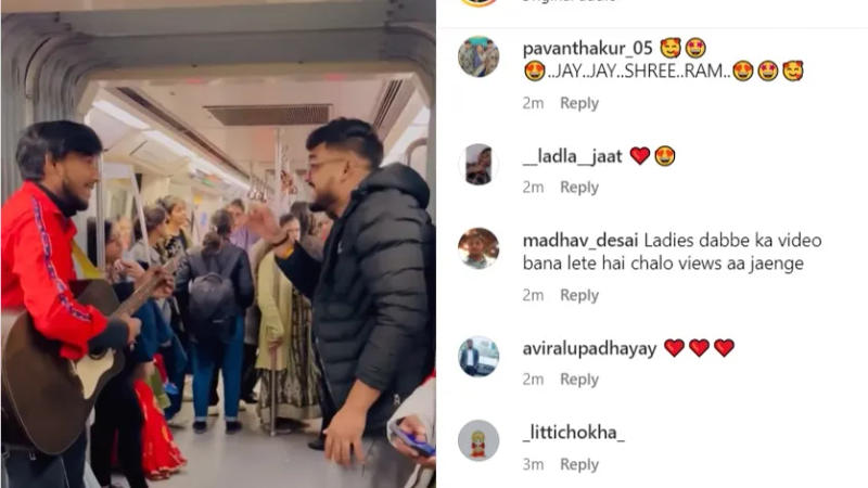 Singing in metro tain video goes viral