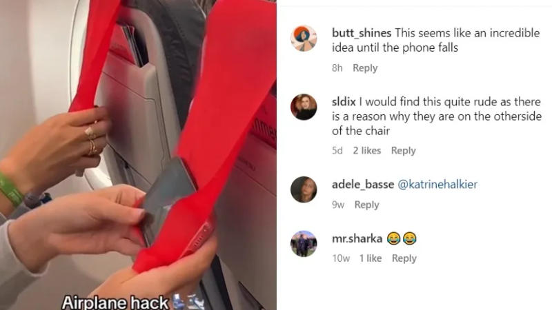 Woman’s Clever Hands-Free Phone Hack During Flight Goes Viral