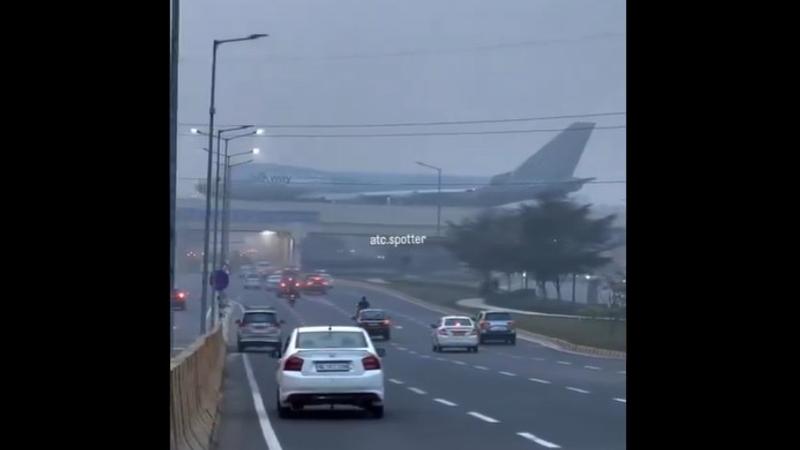Delhi Airport First-Ever Elevated Taxiway, Showcasing B747