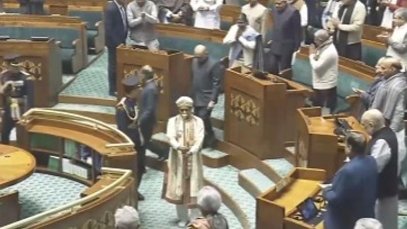 President Murmu Arrives In Parliament With Historic Sengol To Address Budget Session
