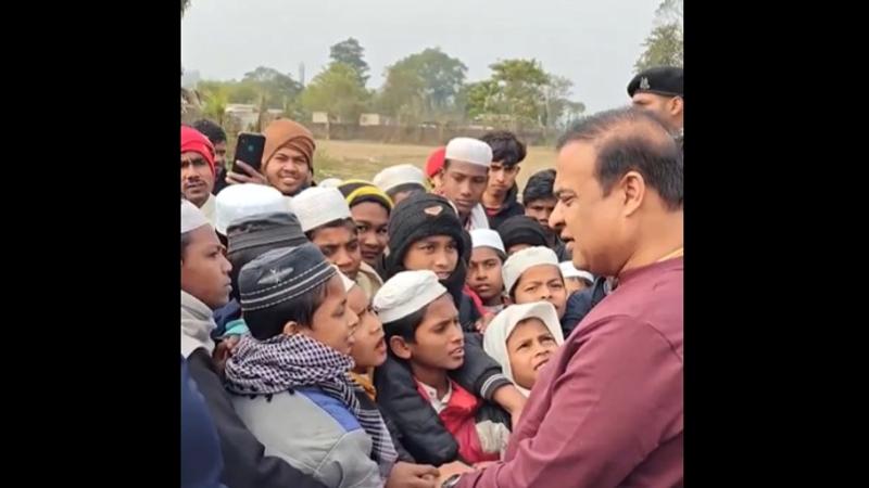Heartwarming Interaction: Assam Chief Minister Surprises Madrassa Students with Helicopter Ride