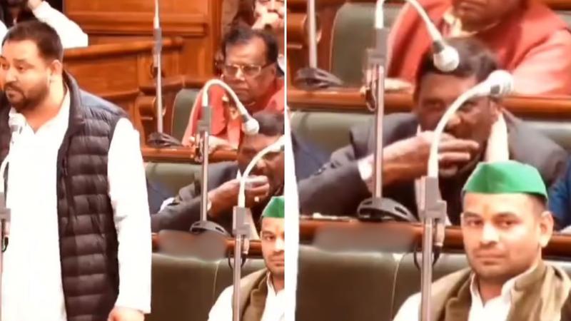 RJD MLA Chews Tobacco During Tejashwi Yadav's Speech In Bihar Assembly, Video Goes Viral 