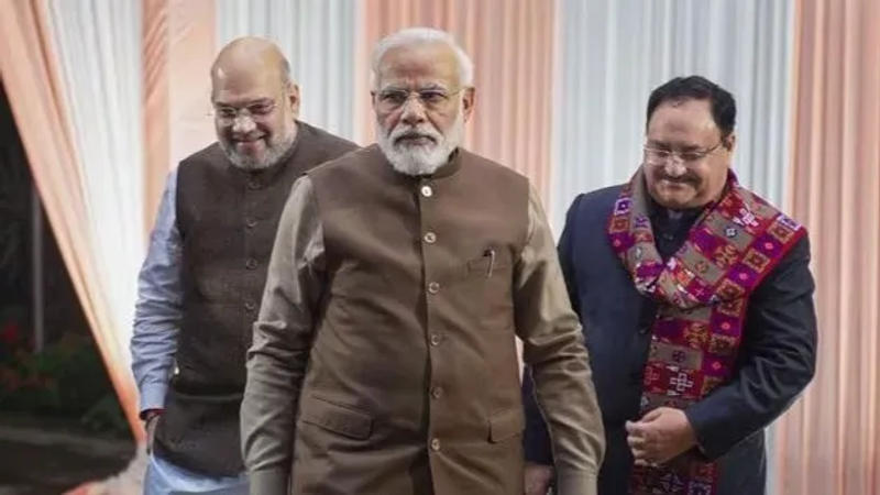 Home Minister Amit Shah, PM Modi, BJP national President JP Nadda 