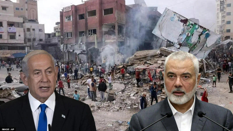 Israeli Prime Minister Benjamin Netanyahu and Hamas' political leader Ismail Haniyeh