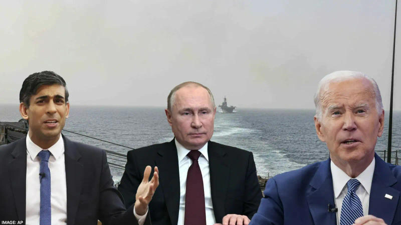 UK Prime Minister Rishi Sunak, Russian President Vladimir Putin and US President Joe Biden