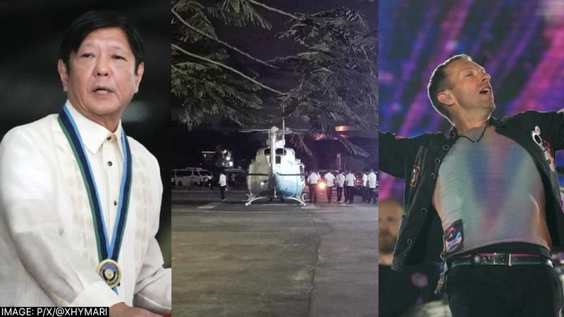 philippines President Coldplay concert helicopter 