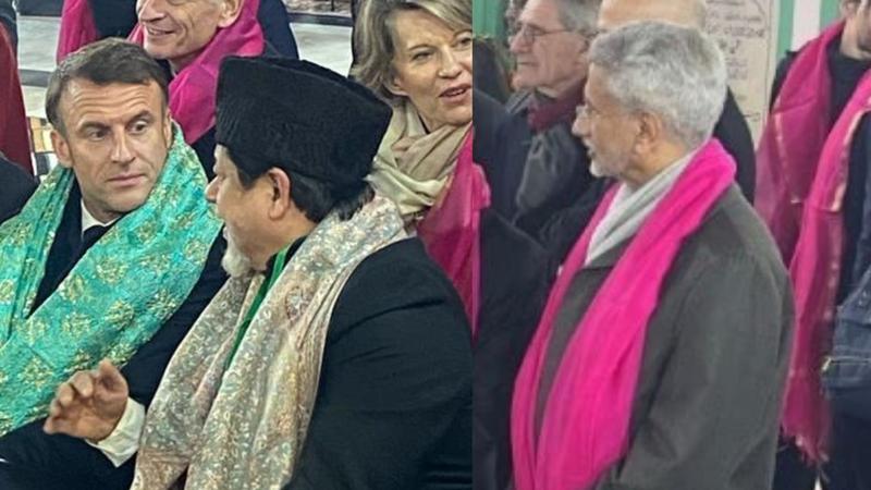  French President Emmanuel Macron along with External Affair Minister Jaishankar paid a visit to the Nizamuddin Dargah