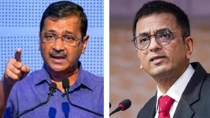 Delhi CM Arvind Kejriwal and CJI Chandrachud